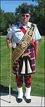 Drum Major Andrew Anderson wearing Coast Guard tartan image